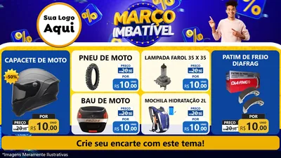 Modelo de TV para TV Horizontal com o tema Março Imbatível para Moto peças