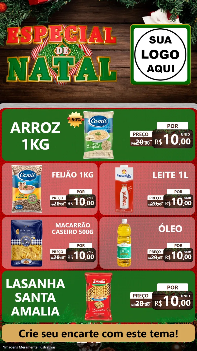 Modelo de TV para TV Vertical com o tema Especial de Natal para Supermercado