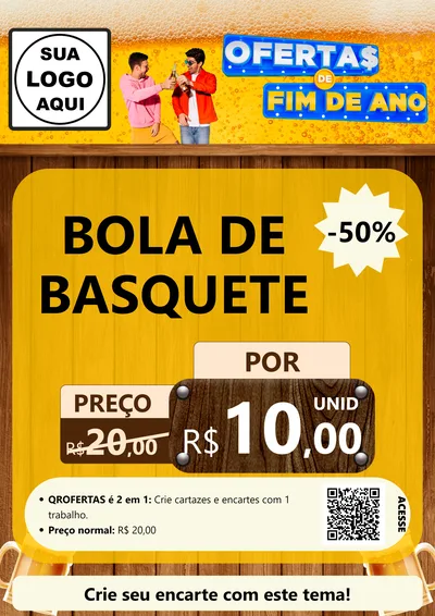Modelo de Cartaz para Cartaz A4 Vertical com o tema Ofertas de Fim de Ano para Artigos Esportivos