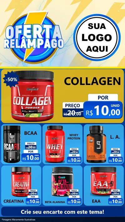 Modelo de Rede Social para Stories com o tema Oferta Relâmpago para Suplementos alimentares