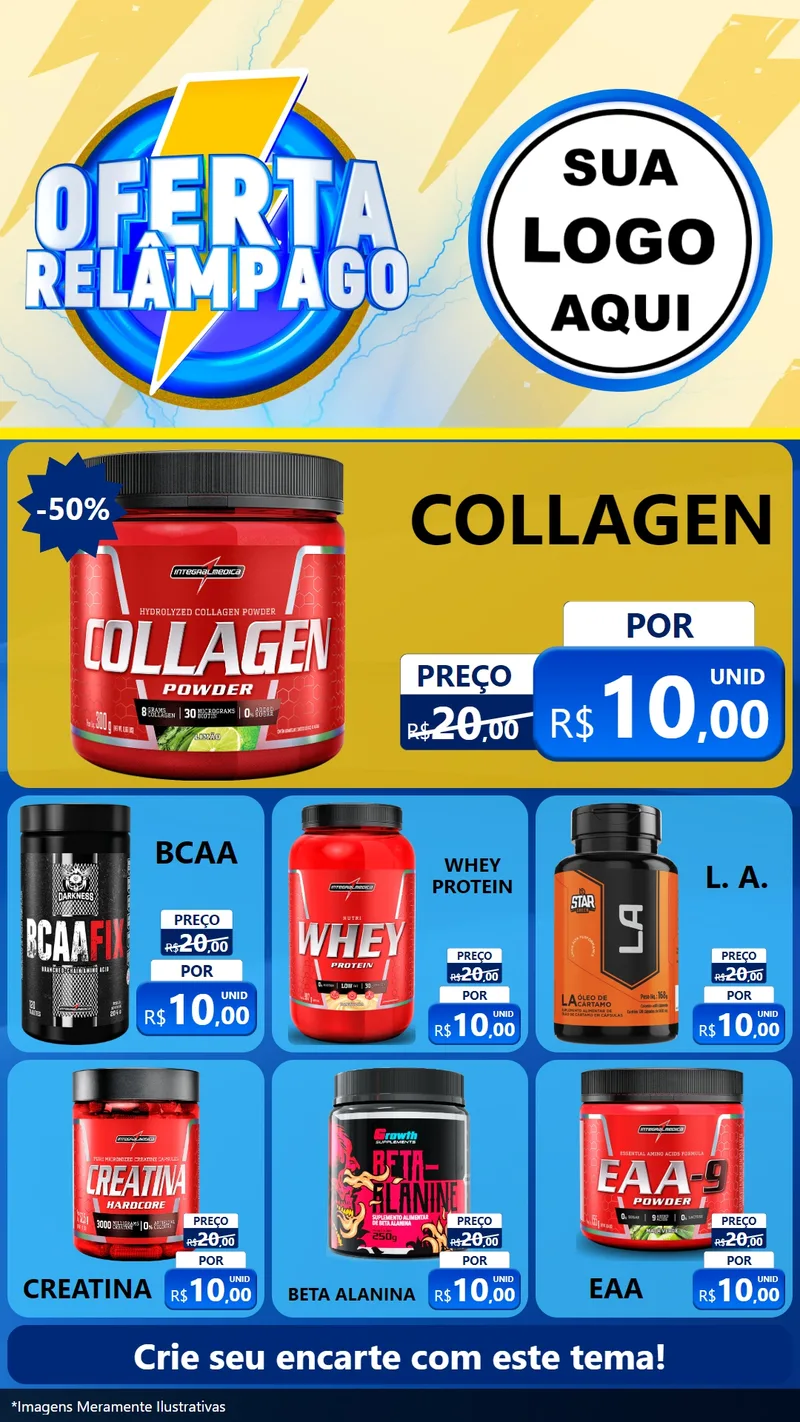 Modelo de Rede Social para Stories com o tema Oferta Relâmpago para Suplementos alimentares