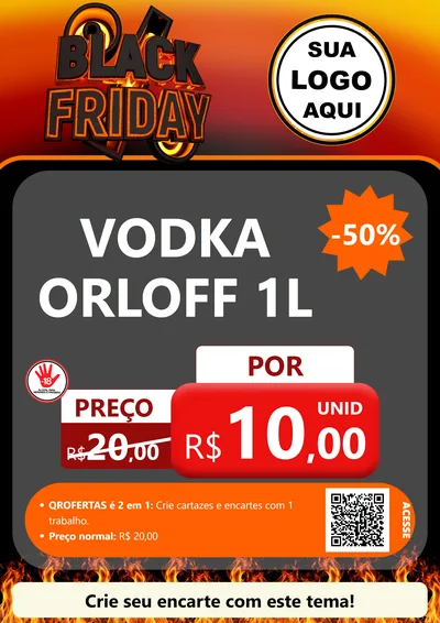 Modelo de Cartaz para Cartaz A4 Vertical com o tema Black Friday para Distribuidora de bebidas
