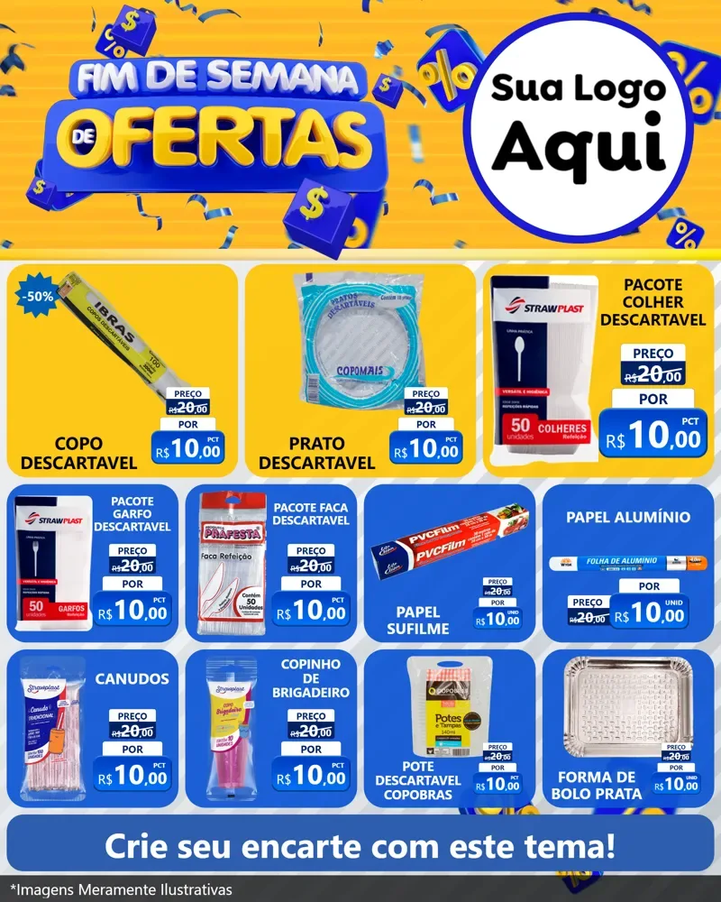 Modelo de Rede Social para Feed Instagram com o tema Fim de Semana de Ofertas para Embalagens