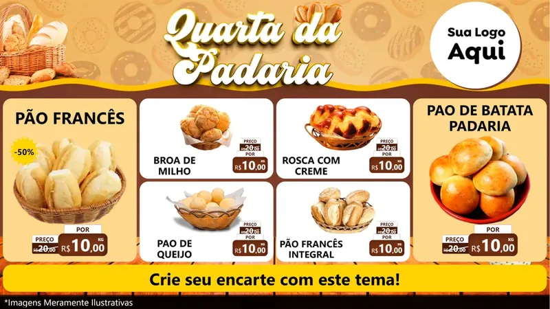 Modelo de TV para TV Horizontal com o tema Quarta da Padaria para Padaria