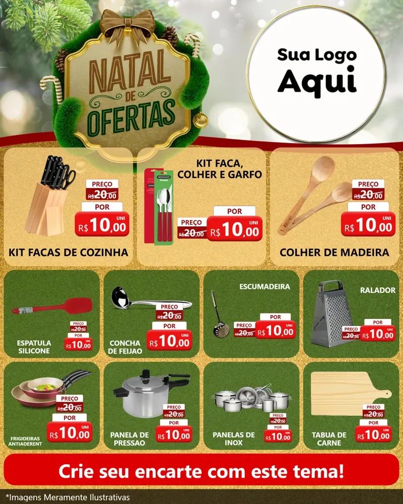 Modelo de Rede Social para Feed Instagram com o tema Ofertas de Natal para Utilidades Domésticas