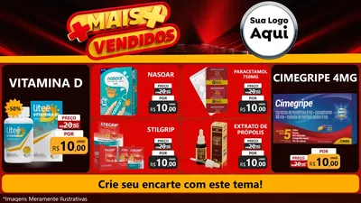 Modelo de TV para TV Horizontal com o tema Mais Vendidos para Farmácia