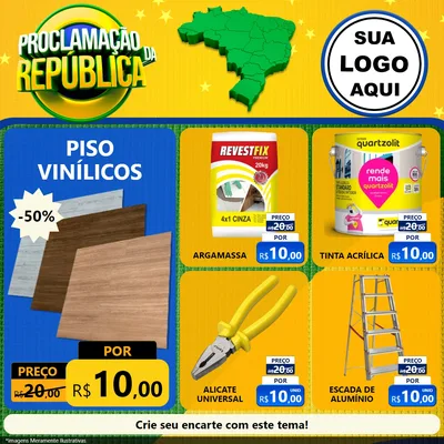 Modelo de Rede Social para Feed Facebook com o tema Proclamação da República para Material para Construção