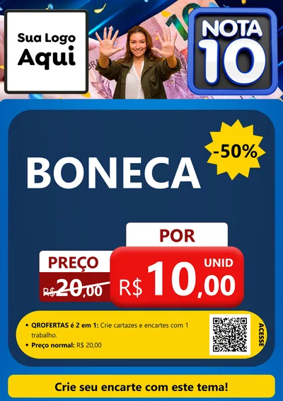 Modelo de Cartaz para Cartaz A4 Vertical com o tema Nota 10 para Brinquedos