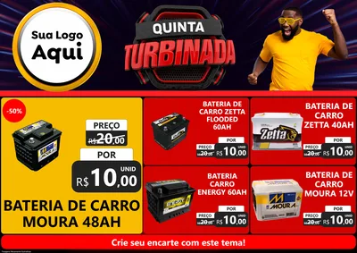 Modelo de Encarte para Encarte A4 Horizontal com o tema Quinta Turbinada para Baterias Elétricas