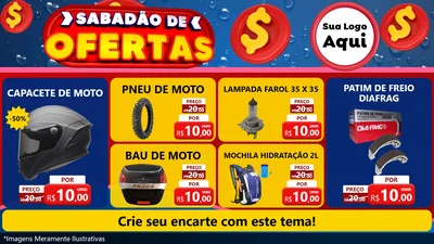 Modelo de TV para TV Horizontal com o tema Sabadão de Ofertas para Moto peças