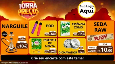Modelo de TV para TV Horizontal com o tema Torra Preços para Tabacaria