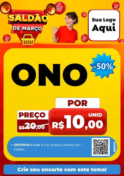 Modelo de Cartaz para Cartaz A4 Vertical com o tema Saldão de Março para Óticas