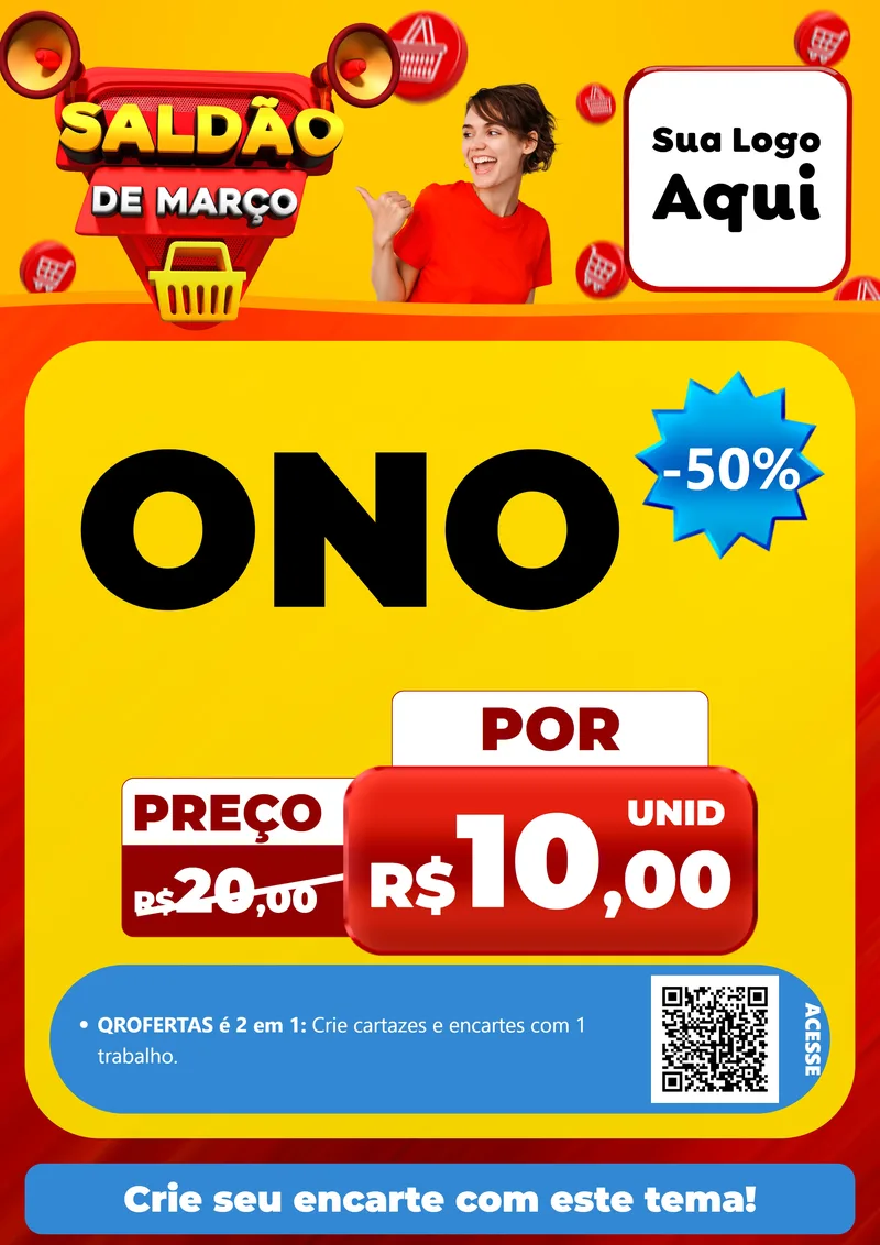 Modelo de Cartaz para Cartaz A4 Vertical com o tema Saldão de Março para Óticas