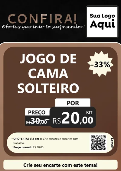 Modelo de Cartaz para Cartaz A4 Vertical com o tema Confira! Ofertas que irão te surpreender! para Cama, Mesa e Banho