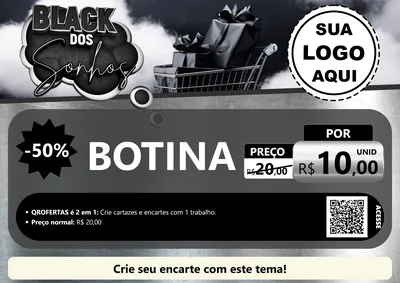 Modelo de Cartaz para Cartaz A4 Horizontal com o tema Black dos Sonhos para Agropecuária