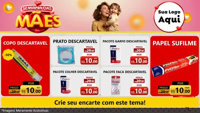 Modelo de TV para TV Horizontal com o tema Semana das Mães para Embalagens