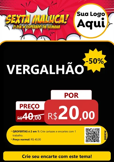 Modelo de Cartaz para Cartaz A4 Vertical com o tema Sexta Maluca! para Ferragens