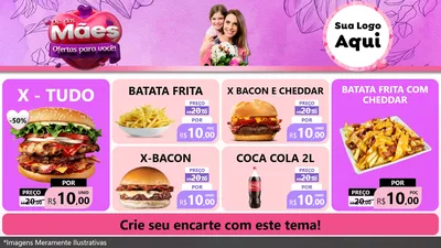Modelo de TV para TV Horizontal com o tema Dia das Mães Ofertas para Você! para Hamburgueria