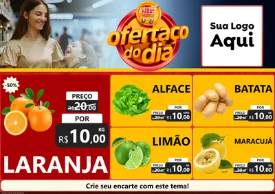 Modelo de Encarte para Encarte A4 Horizontal com o tema Ofertaço Do Dia para Hortifrúti