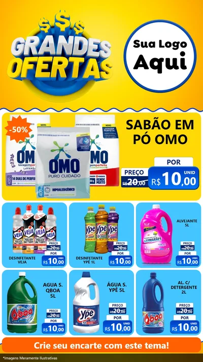 Modelo de Rede Social para Stories com o tema Grandes Ofertas para Produtos de Limpeza