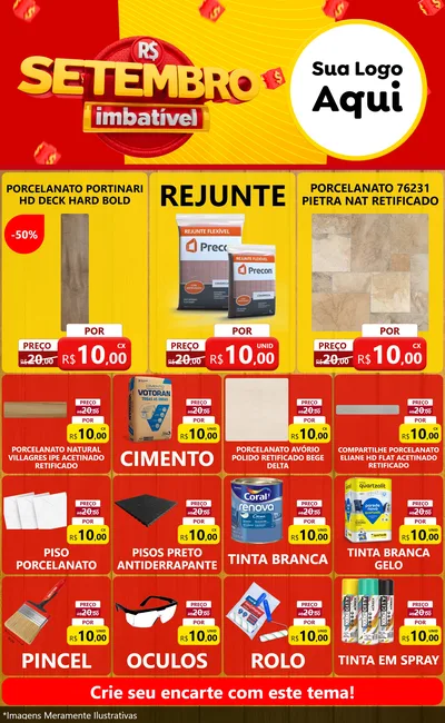 Modelo de Encarte para Encarte Grande com o tema Setembro Imbatível para Pisos e revestimentos