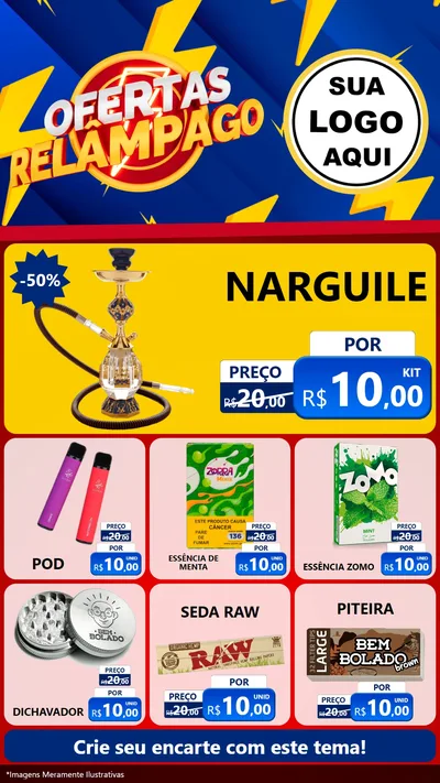 Modelo de Rede Social para Stories com o tema Ofertas Relâmpago para Tabacaria