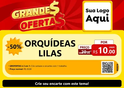 Modelo de Cartaz para Cartaz A4 Horizontal com o tema Grandes Ofertas para Floricultura e jardim