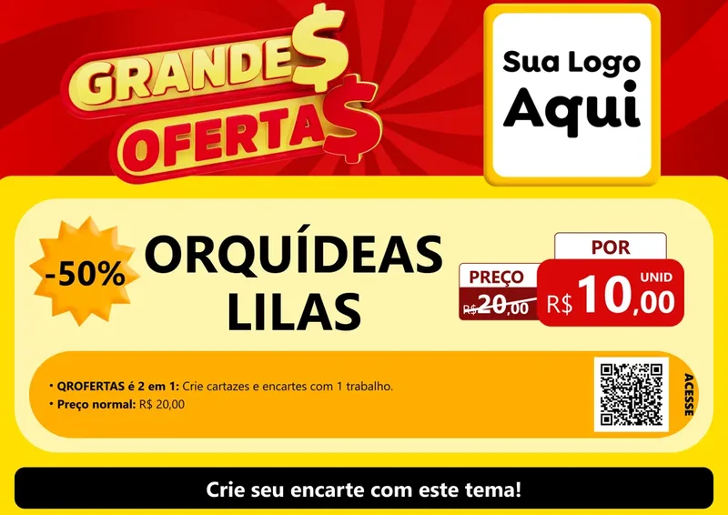 Modelo de Cartaz para Cartaz A4 Horizontal com o tema Grandes Ofertas para Floricultura e jardim