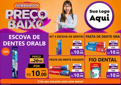Modelo de Encarte para Encarte A4 Horizontal com o tema Semana do Preço Baixo para Higiene Pessoal