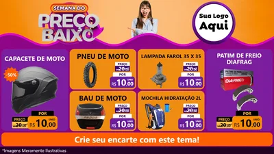 Modelo de TV para TV Horizontal com o tema Semana do Preço Baixo para Moto peças