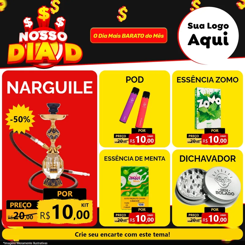 Modelo de Rede Social para Feed Facebook com o tema Nosso Dia D para Tabacaria