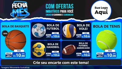 Modelo de TV para TV Horizontal com o tema Fecha Mês para Artigos Esportivos