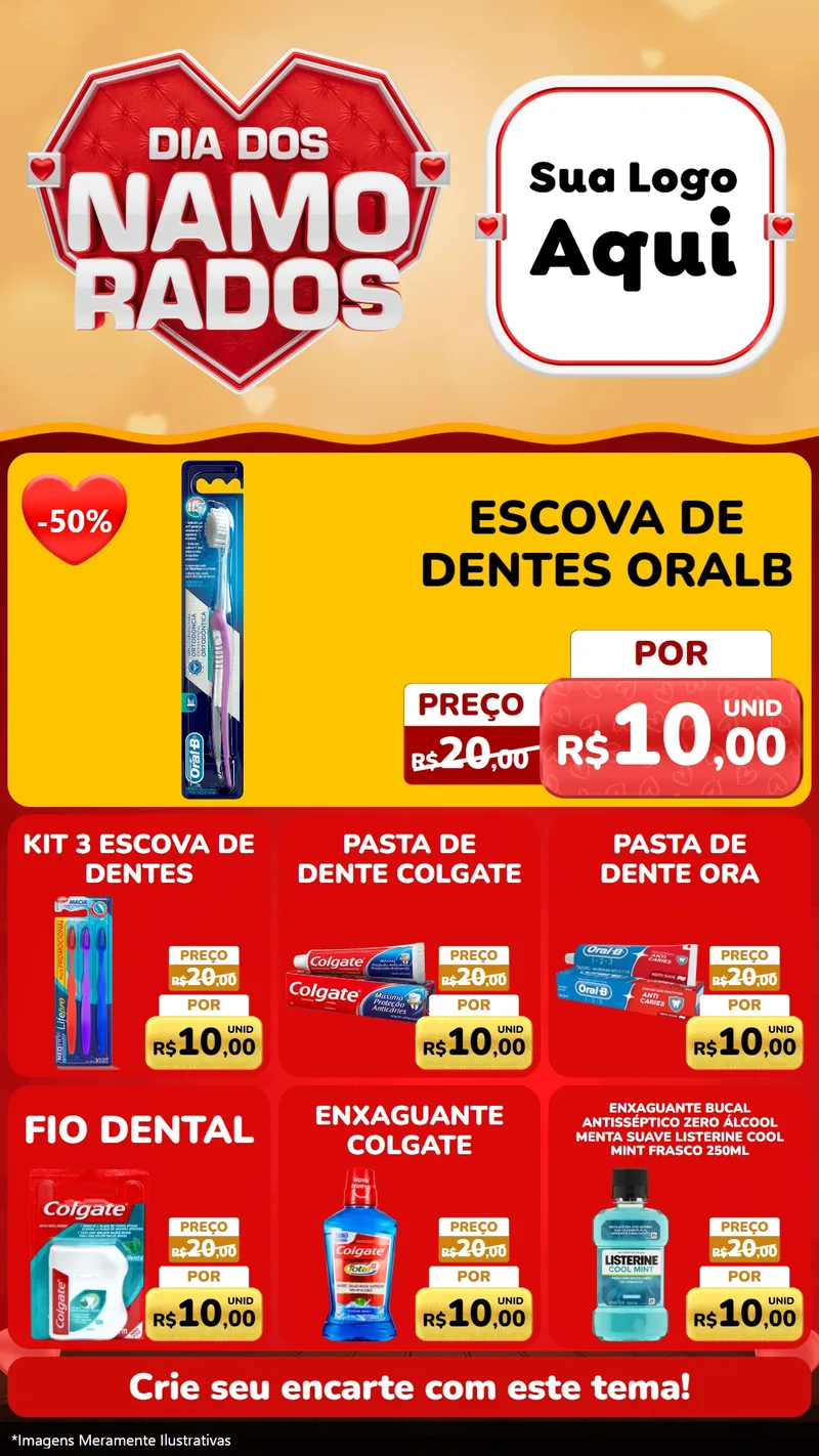 Modelo de Rede Social para Stories com o tema Dia dos Namorados para Higiene Pessoal