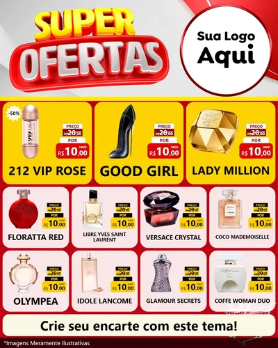 Modelo de Rede Social para Feed Instagram com o tema Super Ofertas para Perfumes