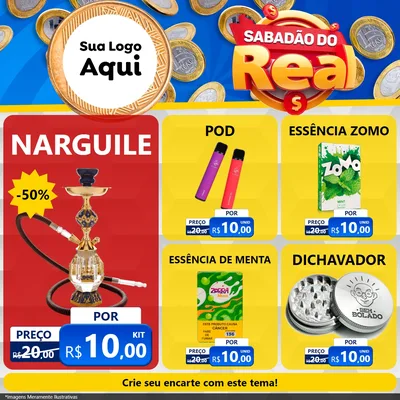 Modelo de Rede Social para Feed Facebook com o tema Sabadão do Real para Tabacaria