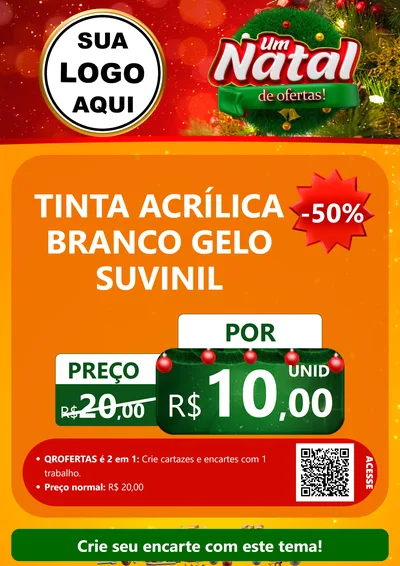 Modelo de Cartaz para Cartaz A4 Vertical com o tema Um Natal de Ofertas para Tintas e Ferramentas