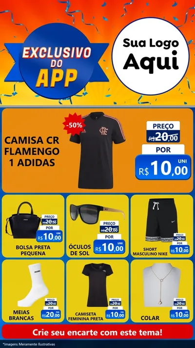 Modelo de Rede Social para Stories com o tema Exclusivo do Aplicativo para Roupas e acessórios