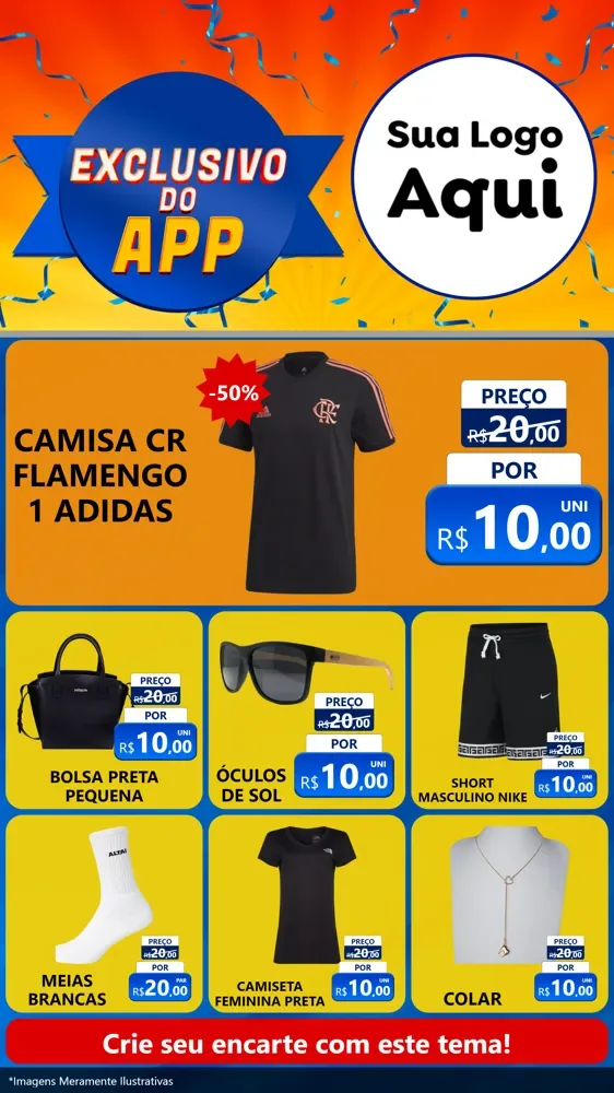 Modelo de Rede Social para Stories com o tema Exclusivo do Aplicativo para Roupas e acessórios