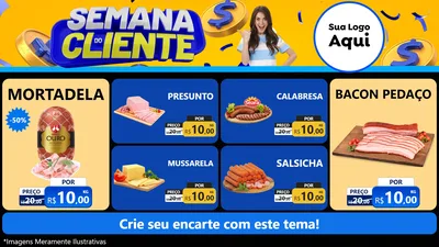 Modelo de TV para TV Horizontal com o tema Semana do Cliente para Frios e Laticínios