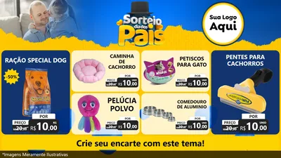 Modelo de TV para TV Horizontal com o tema Sorteio Dia Dos Pais para Pet Shop
