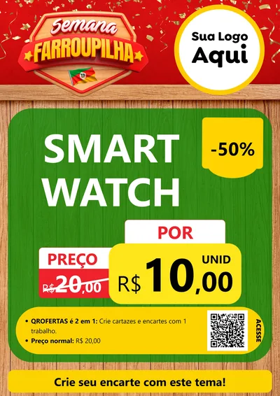 Modelo de Cartaz para Cartaz A4 Vertical com o tema Semana Farroupilha para Informática