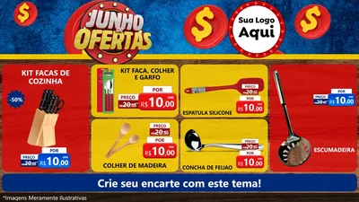 Modelo de TV para TV Horizontal com o tema Junho de Ofertas para Utilidades Domésticas