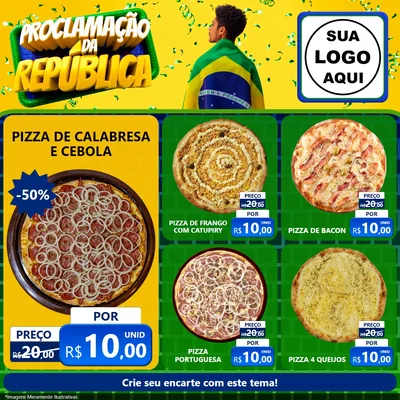 Modelo de Rede Social para Feed Facebook com o tema Proclamação da República para Pizzaria