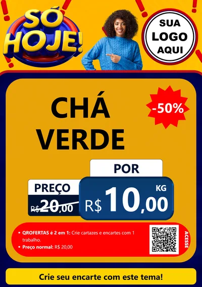 Modelo de Cartaz para Cartaz A4 Vertical com o tema Só Hoje! para Produtos Naturais