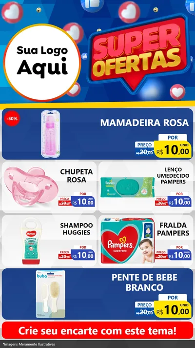 Modelo de TV para TV Vertical com o tema Super Ofertas para Bebês