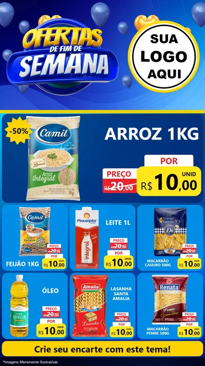 Modelo de Rede Social para Stories com o tema Ofertas de Fim de Semana para Supermercado