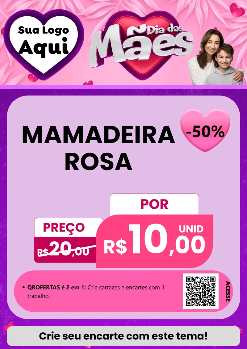 Modelo de Cartaz para Cartaz A4 Vertical com o tema Dia das Mães para Bebês