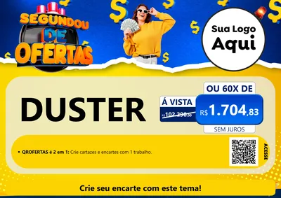 Modelo de Cartaz para Cartaz A4 Horizontal com o tema Segundou de Ofertas para Concessionaria de Carros