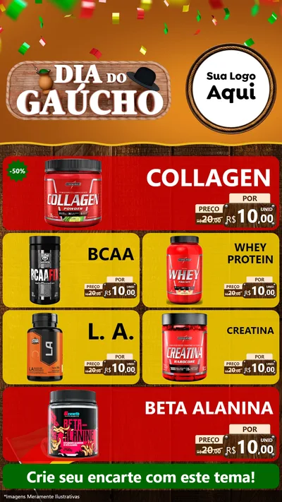 Modelo de TV para TV Vertical com o tema Dia do Gaúcho para Suplementos alimentares