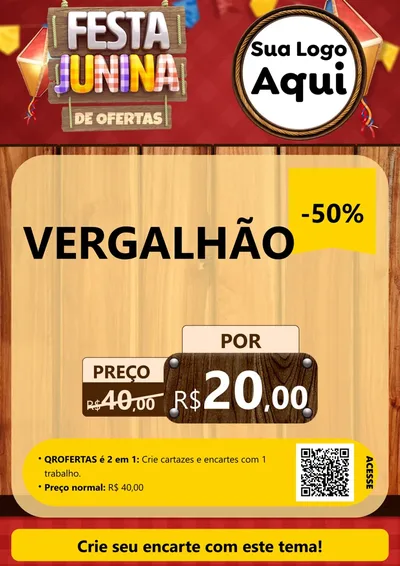 Modelo de Cartaz para Cartaz A4 Vertical com o tema Festa Junina de Ofertas para Ferragens